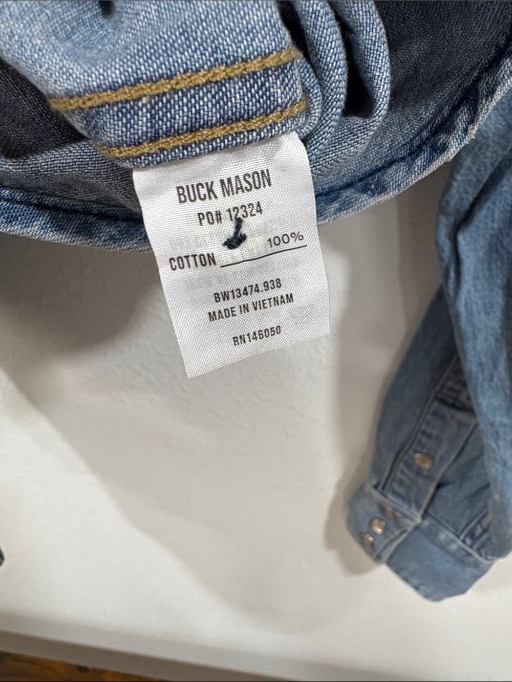 Buck Mason Women’s Rodeo Queen Western Denim Shirt Small NWD - Picture 5 of 11